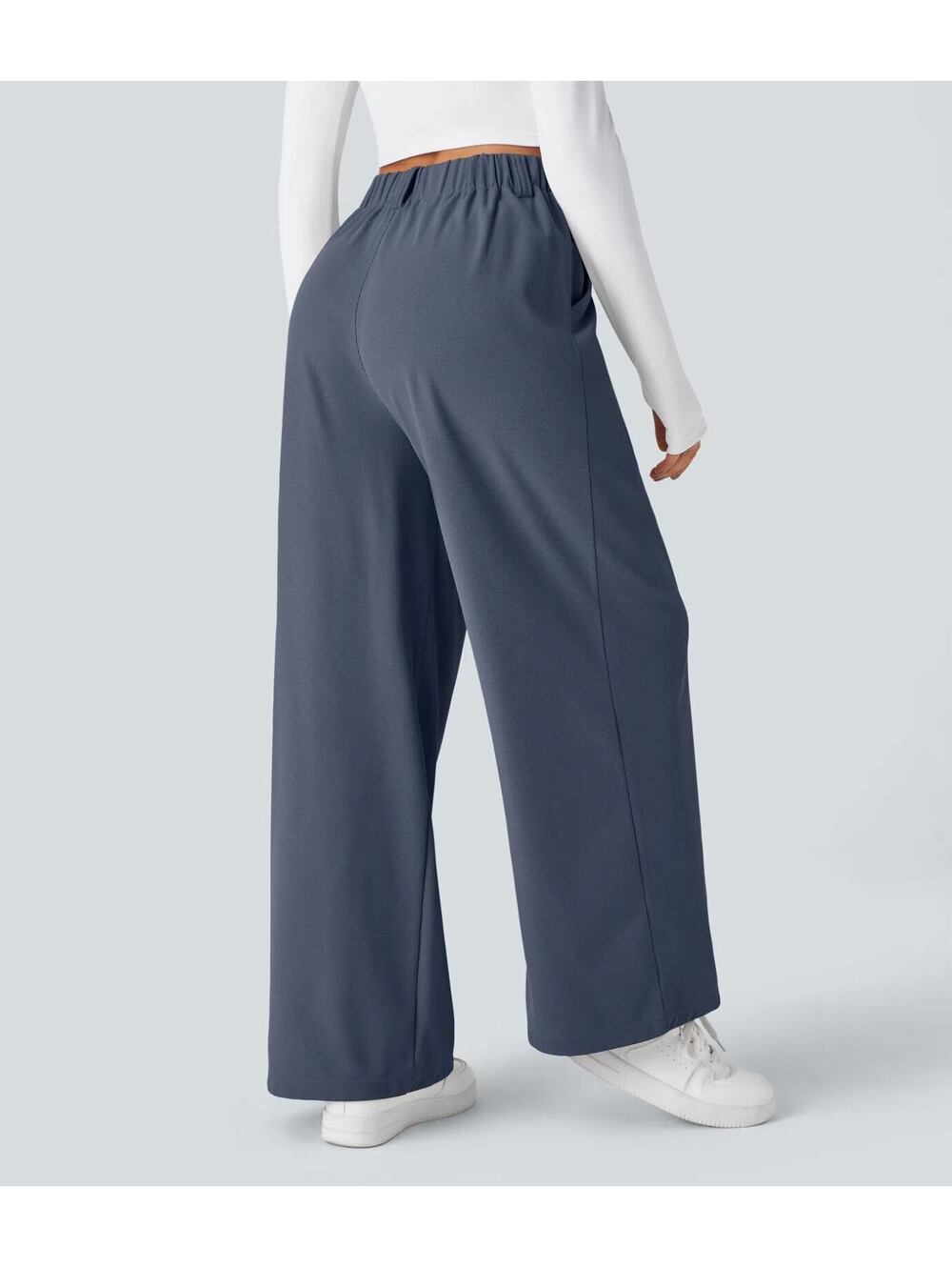 HALARA High Waisted Pocket Wide Leg Waffle Work Pants [3X Reg] image 2